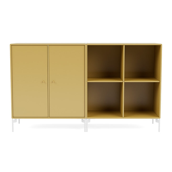 Montana Pair Classic dressoir met benen, komijn/sneeuwwit