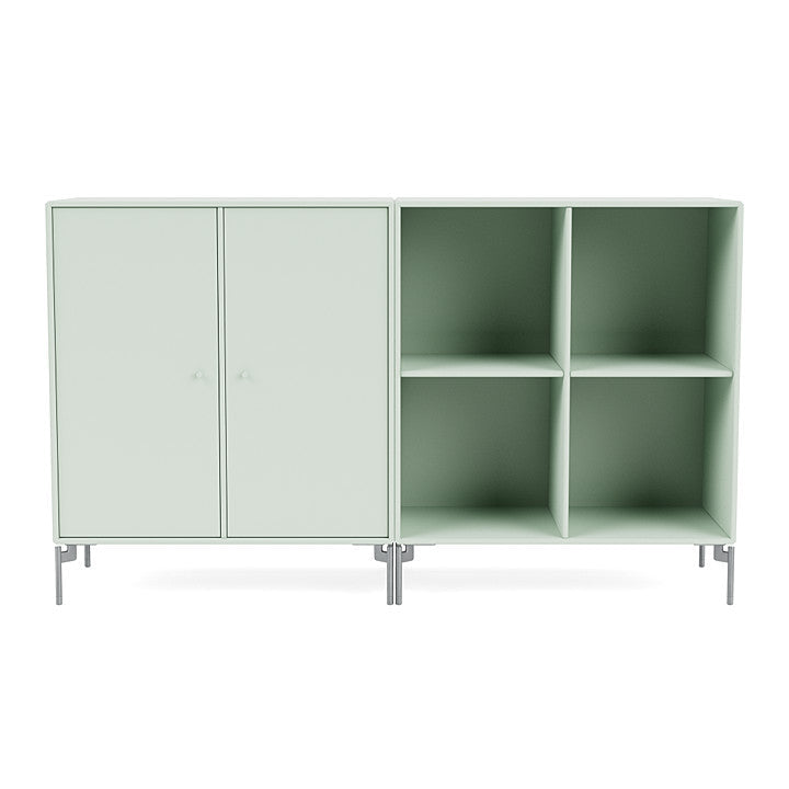 Montana Paar klassisches Sideboard mit Beinen, Mist/Matt Chrome