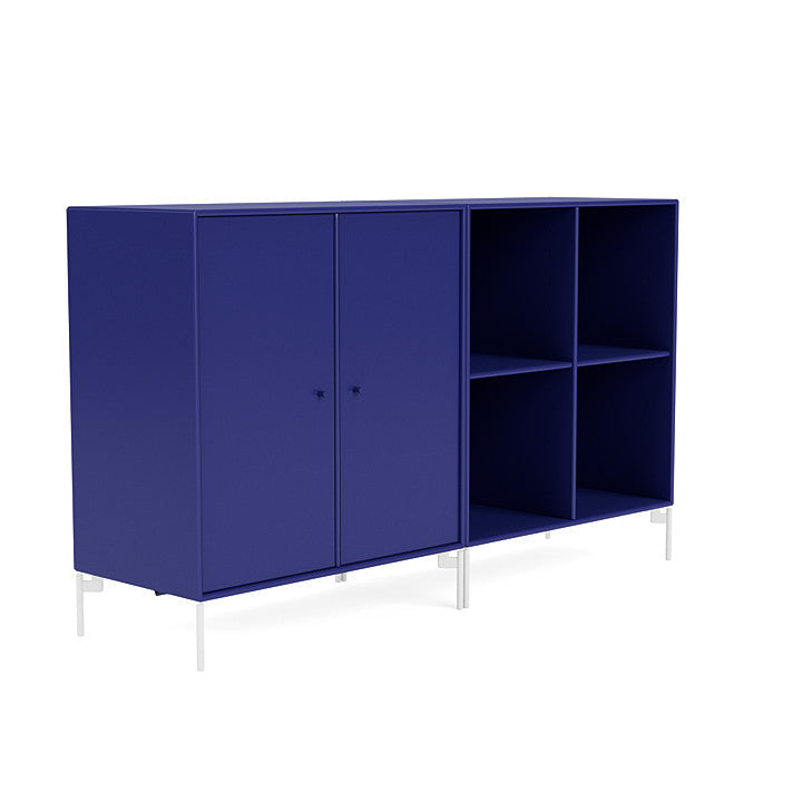 Montana Pair Classic dressoir met benen, Monarch Blue/Snow White