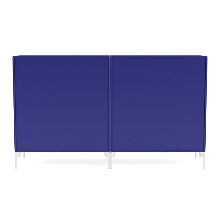 Montana Paar klassisches Sideboard mit Beinen, Monarchblau/Schneewittchen