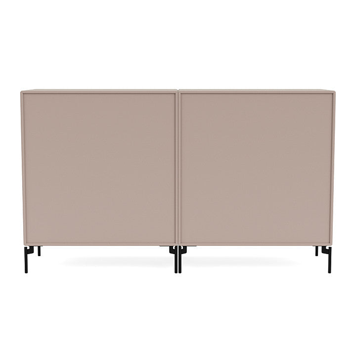 Montana Paar klassisches Sideboard mit Beinen, Pilzbraun/Schwarz