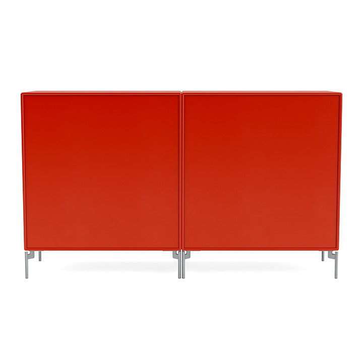 Montana Paar klassisches Sideboard mit Beinen, Hagebuch/Matt Chrom