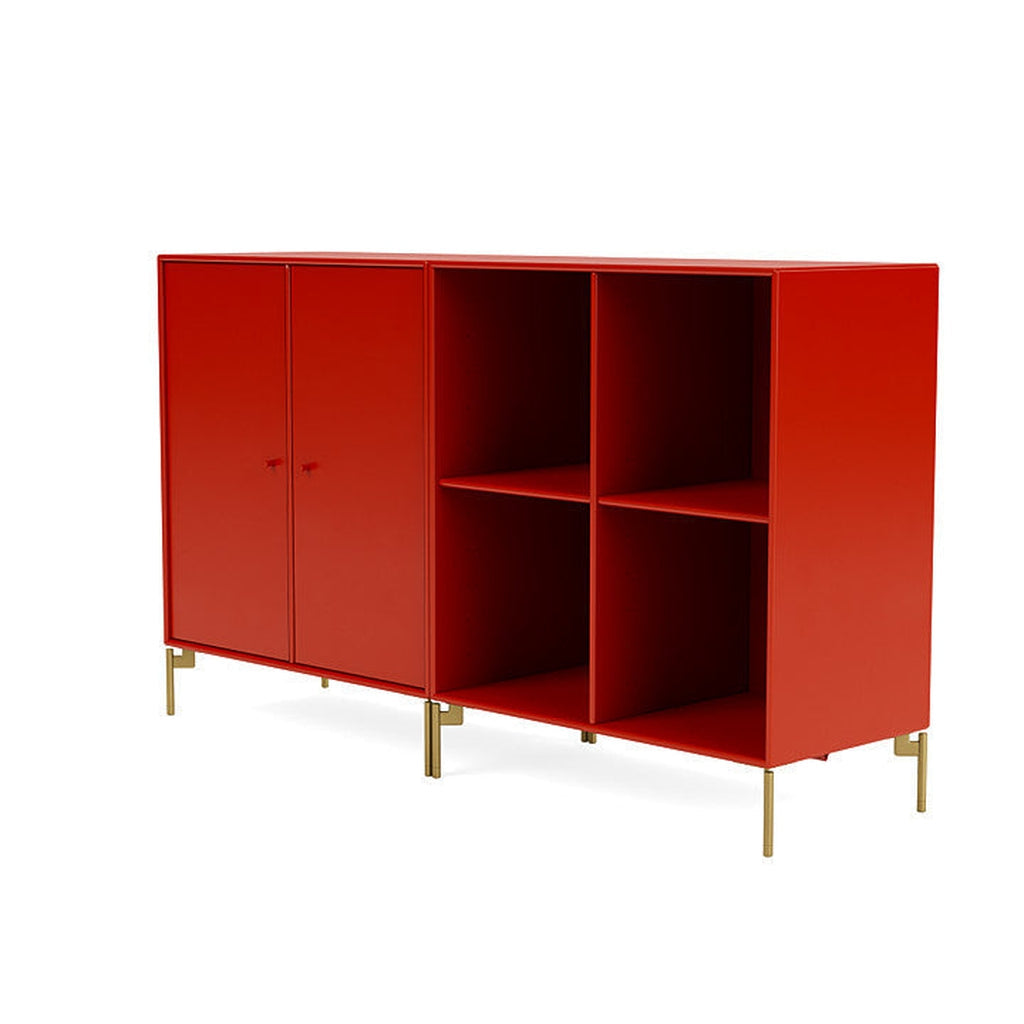 Montana -Paar klassisches Sideboard mit Beinen, Hagebuch/Messing