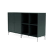 Montana Paar klassisches Sideboard mit Beinen, schwarzer Jade/Matt Chrome