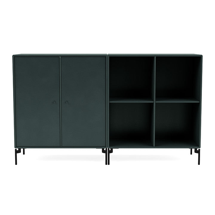 Montana Paar klassisches Sideboard mit Beinen, schwarzer Jade/Schwarz