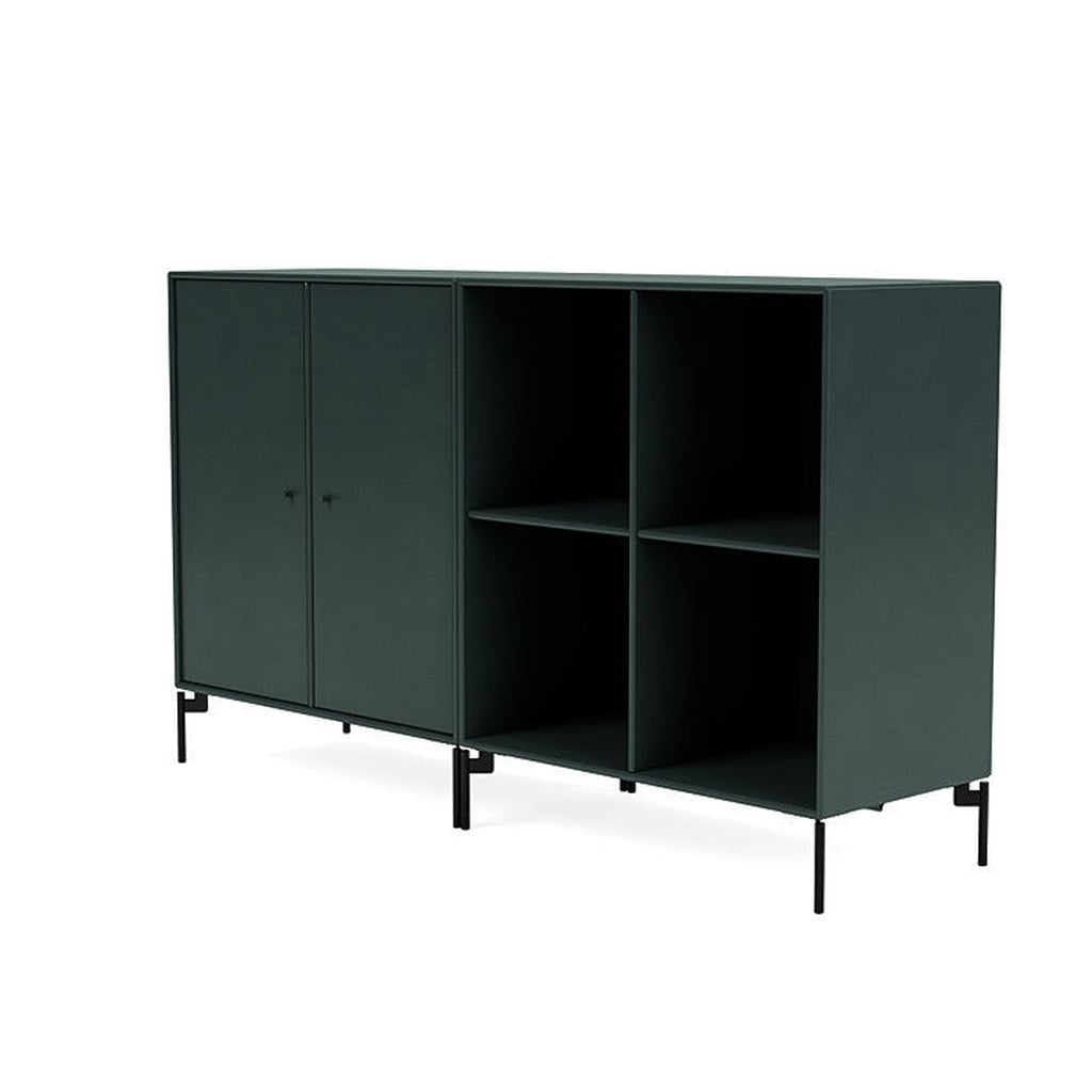 Montana Paar klassisches Sideboard mit Beinen, schwarzer Jade/Schwarz