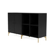 Montana Paar klassisches Sideboard mit Beinen, Schwarz/Messing