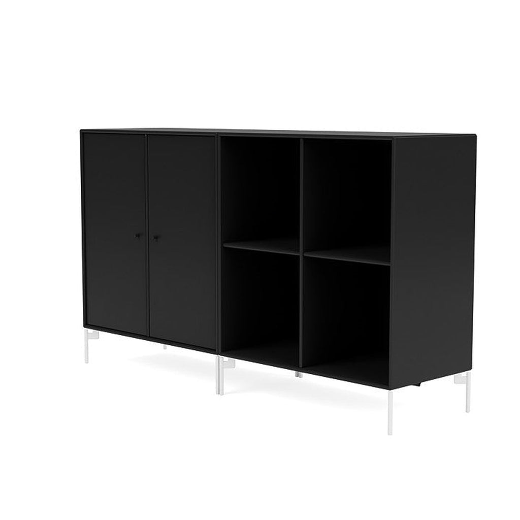 Montana Paar klassisches Sideboard mit Beinen, schwarz/schneeweiß