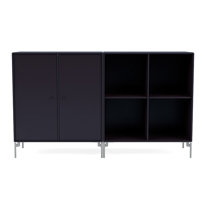 Montana Pair Classic dressoir met benen, Shadow/Matt Chrome