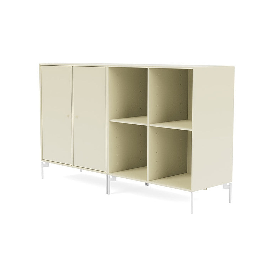 Montana Paar klassisches Sideboard mit Beinen, Vanille/Schneewittchen