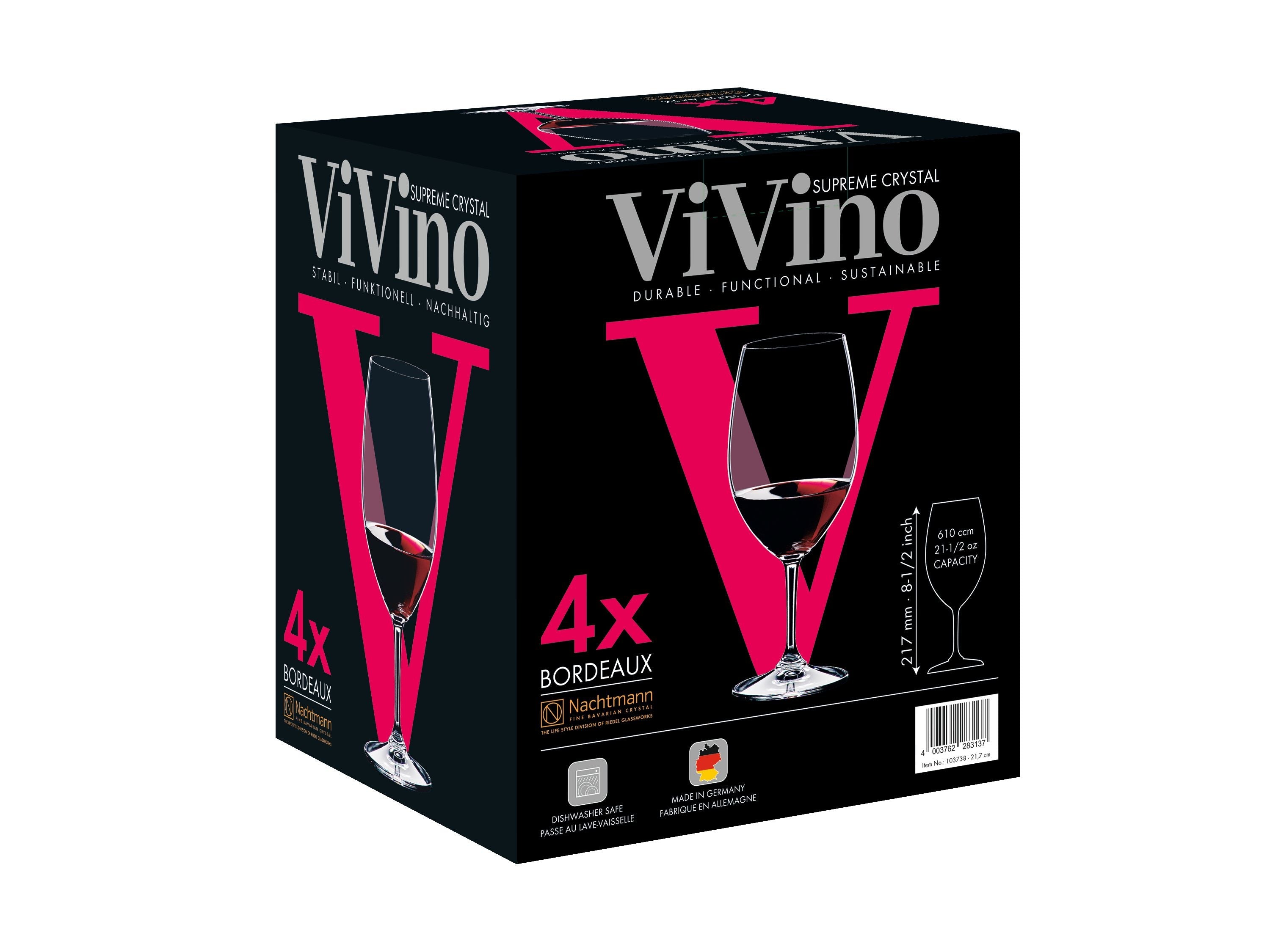 Nachtmann Vi Vino Bordeaux Glas 610 ml, Satz von 4