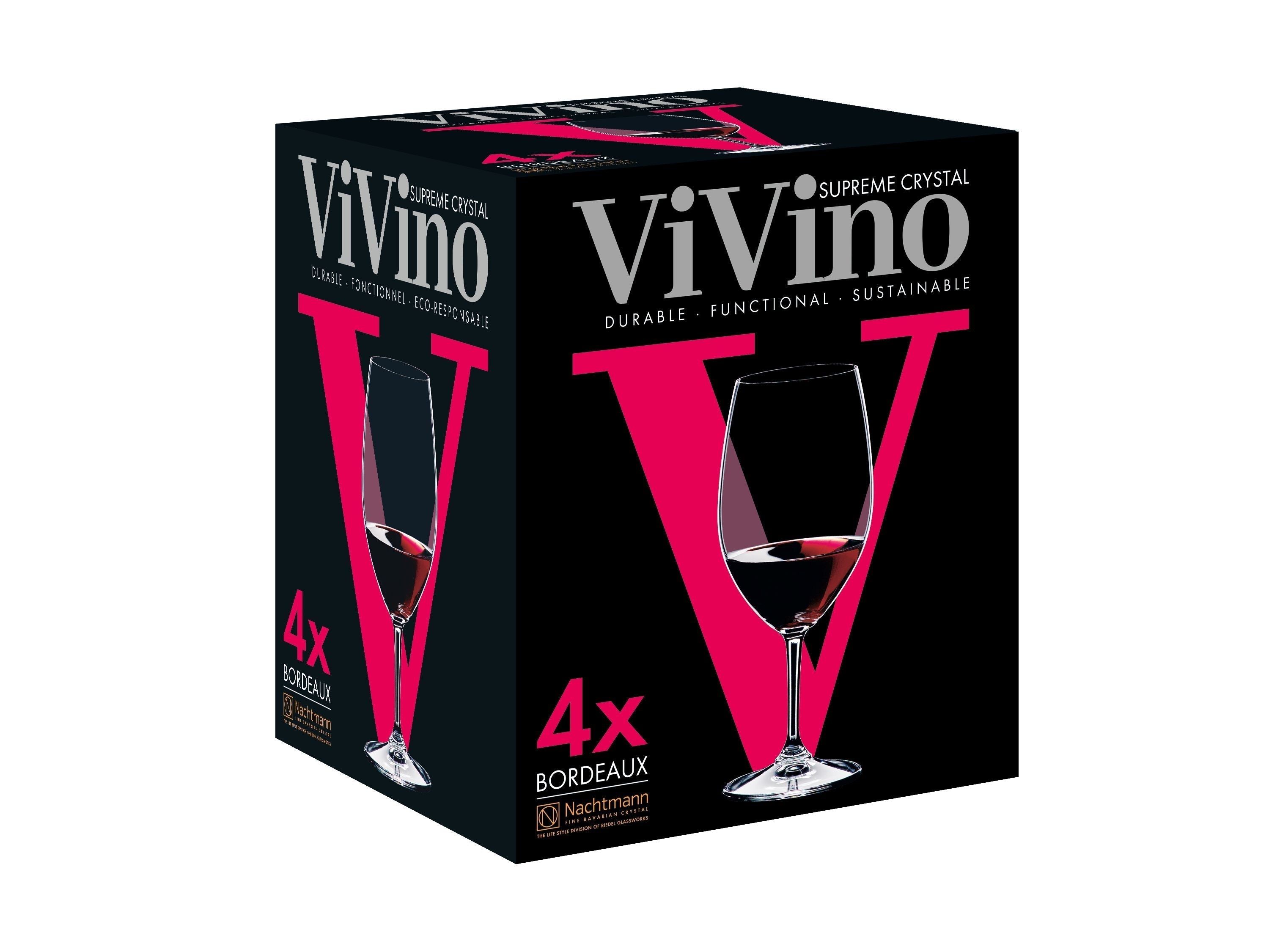 Nachtmann Vi Vino Bordeaux Glass 610 Ml, Set Of 4