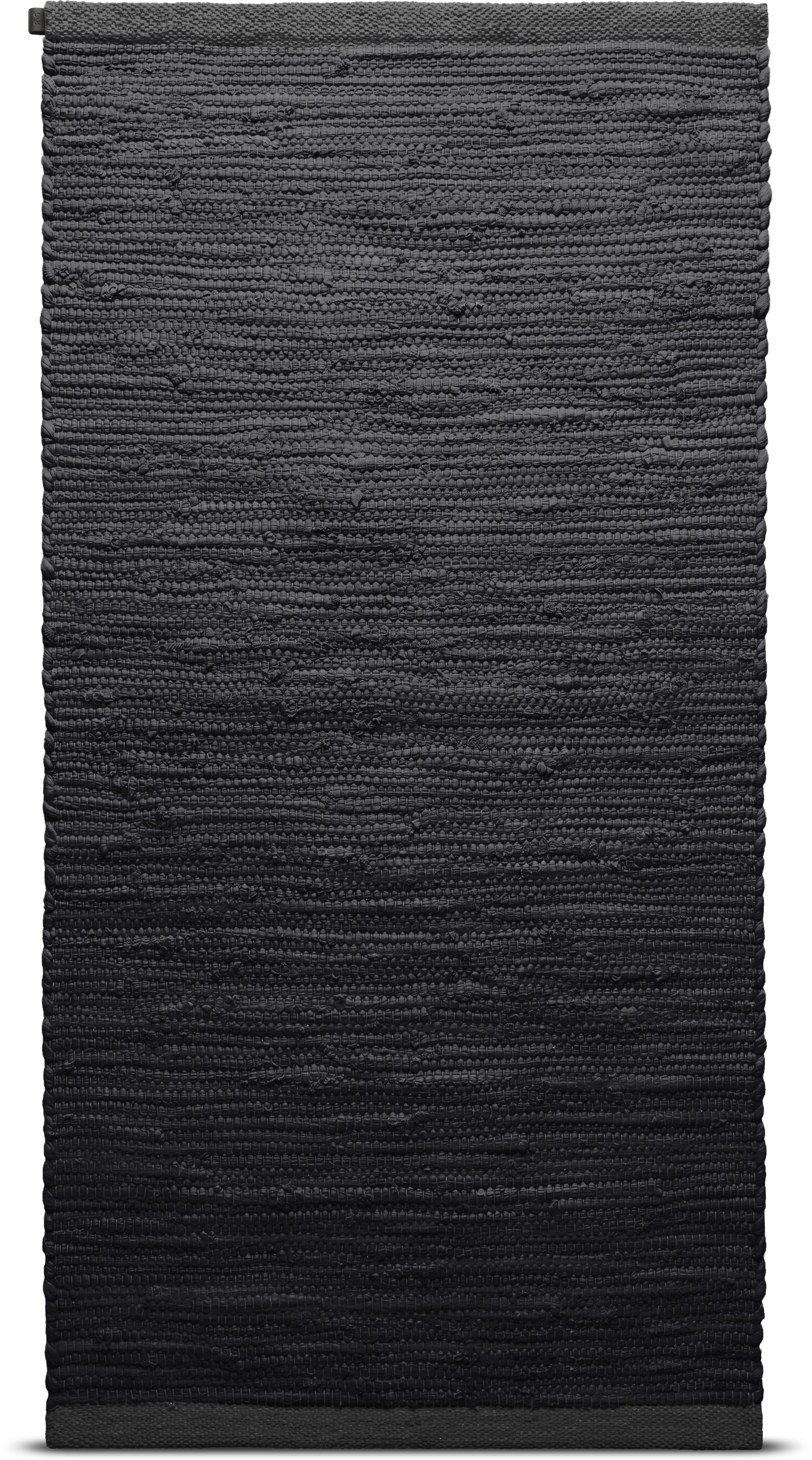 Rug Solid Katoenen tapijt 65 x 135 cm, houtskool