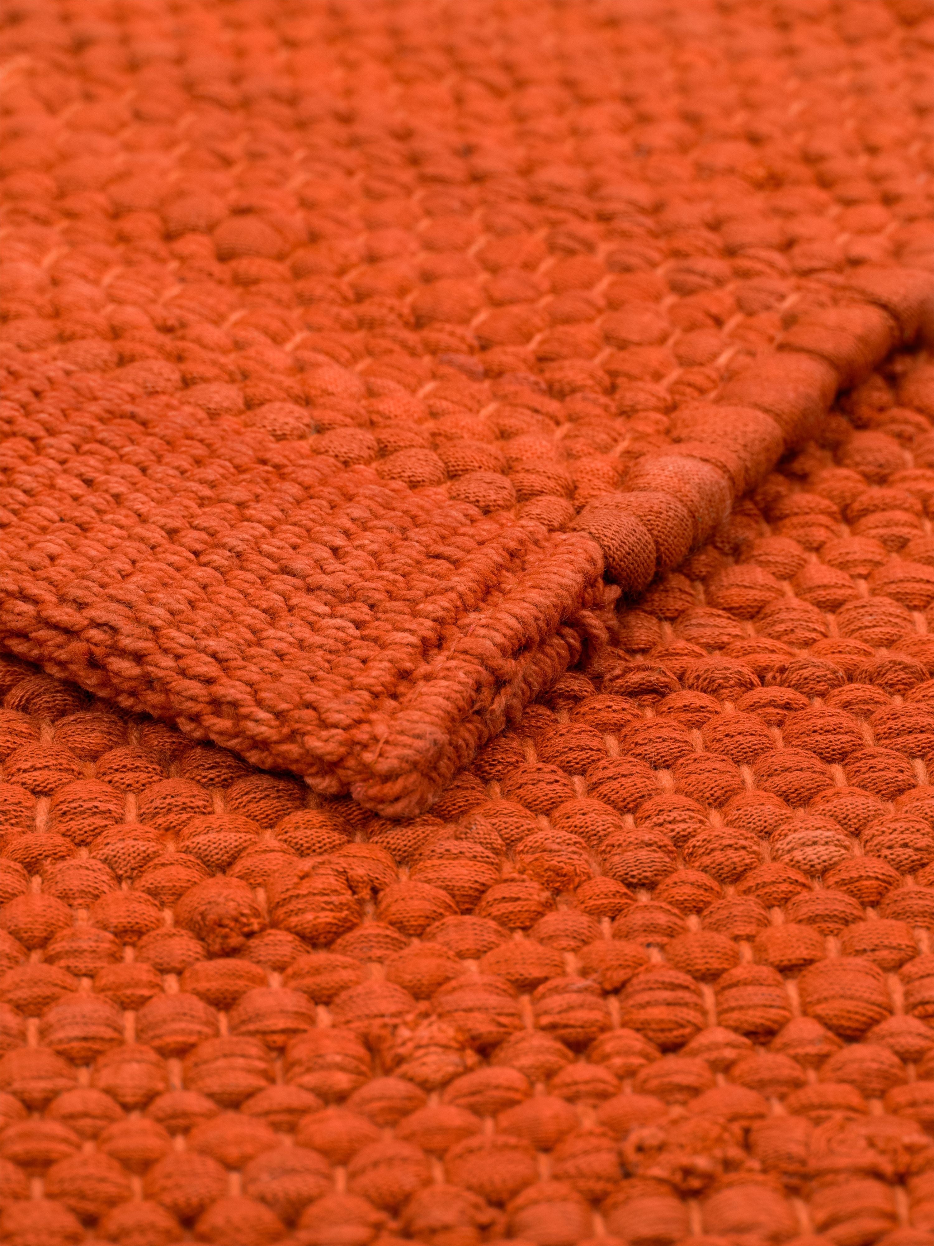 Rug Solid Katoenen tapijt 75 x 200 cm, zonne -sinaasappel