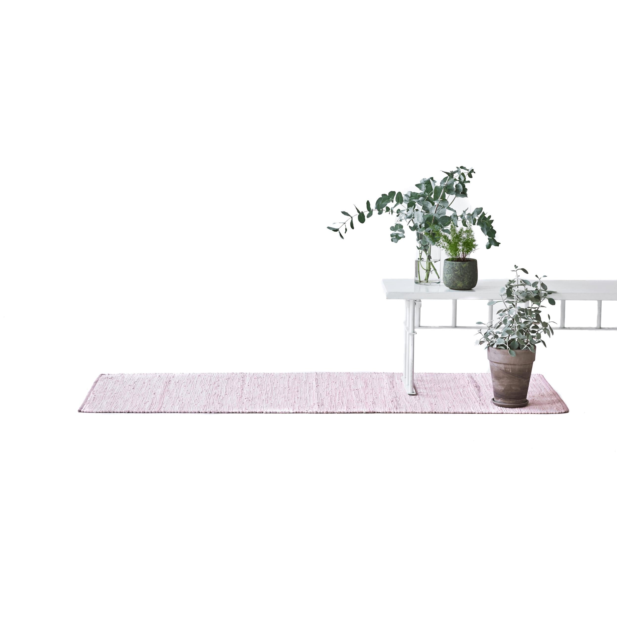 Rug Solid Katoenen tapijt misty rose, 75 x 200 cm