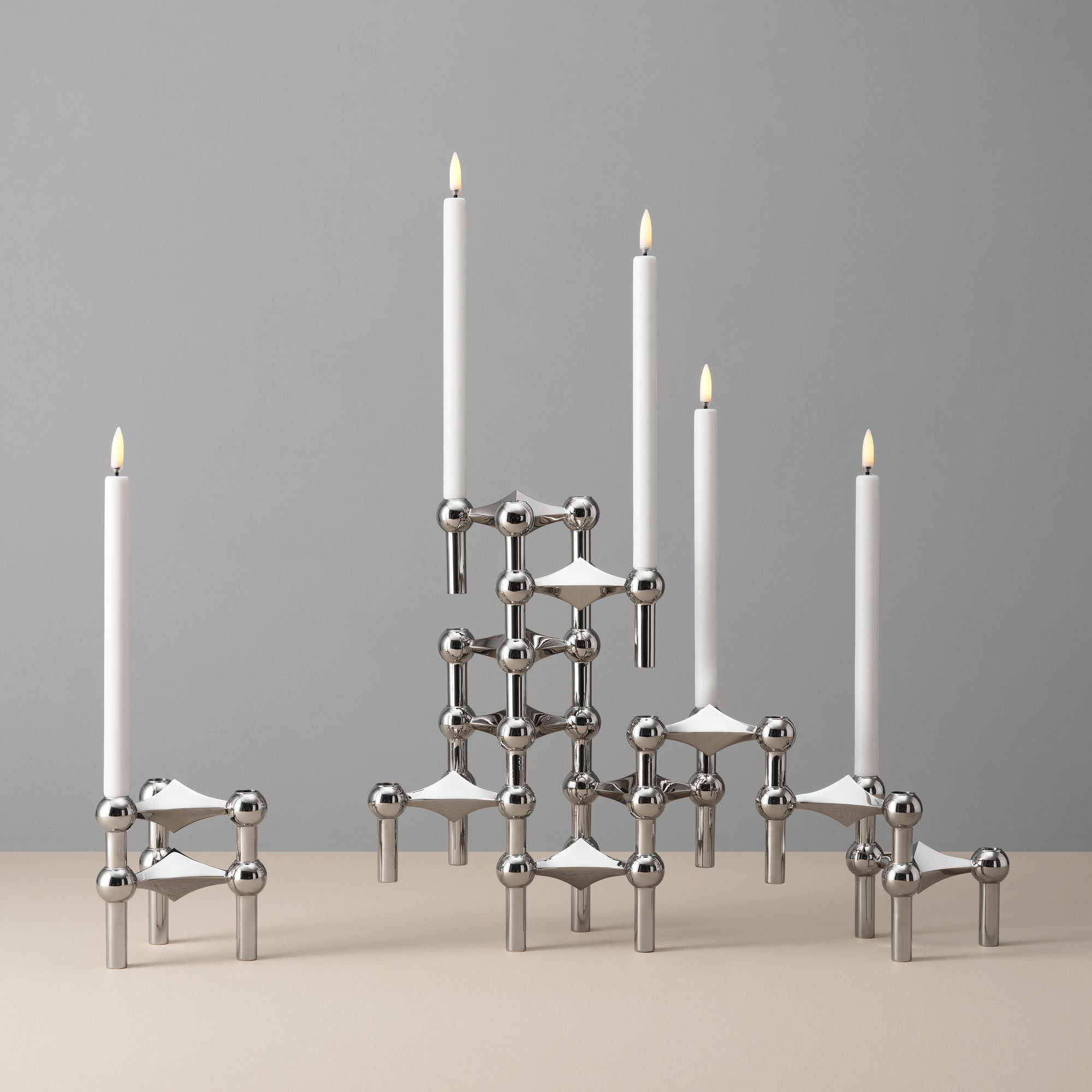 Stoff Nagel Geleid kaarsen door Uyuni Lighting Set van 2, wit