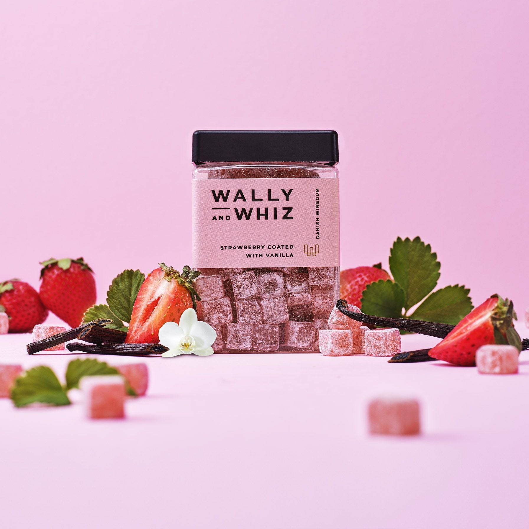 Wally And Whiz Summer Wine Gum Cube, Strawberry With Vanilla, 240 G
