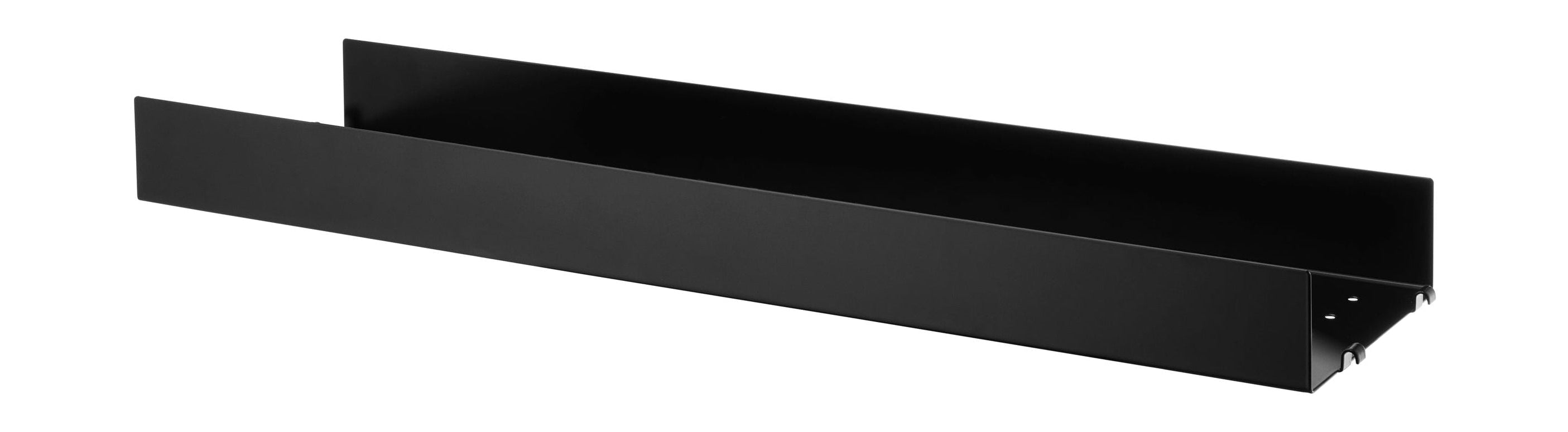 String Furniture String System Metal Shelf With High Edge 20x78 Cm, Black