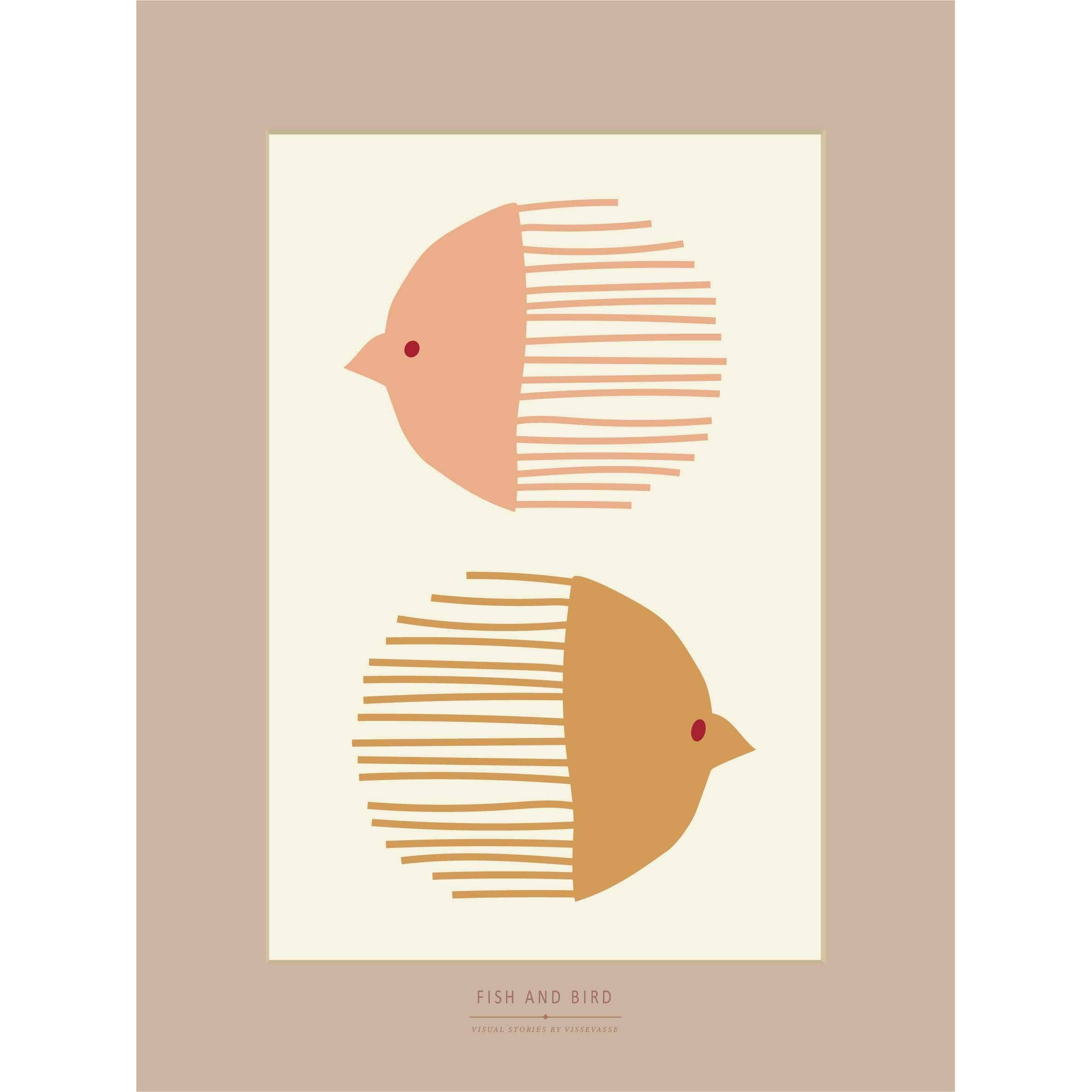 Vissevasse Bird and Fish Poster, 50 x70 cm