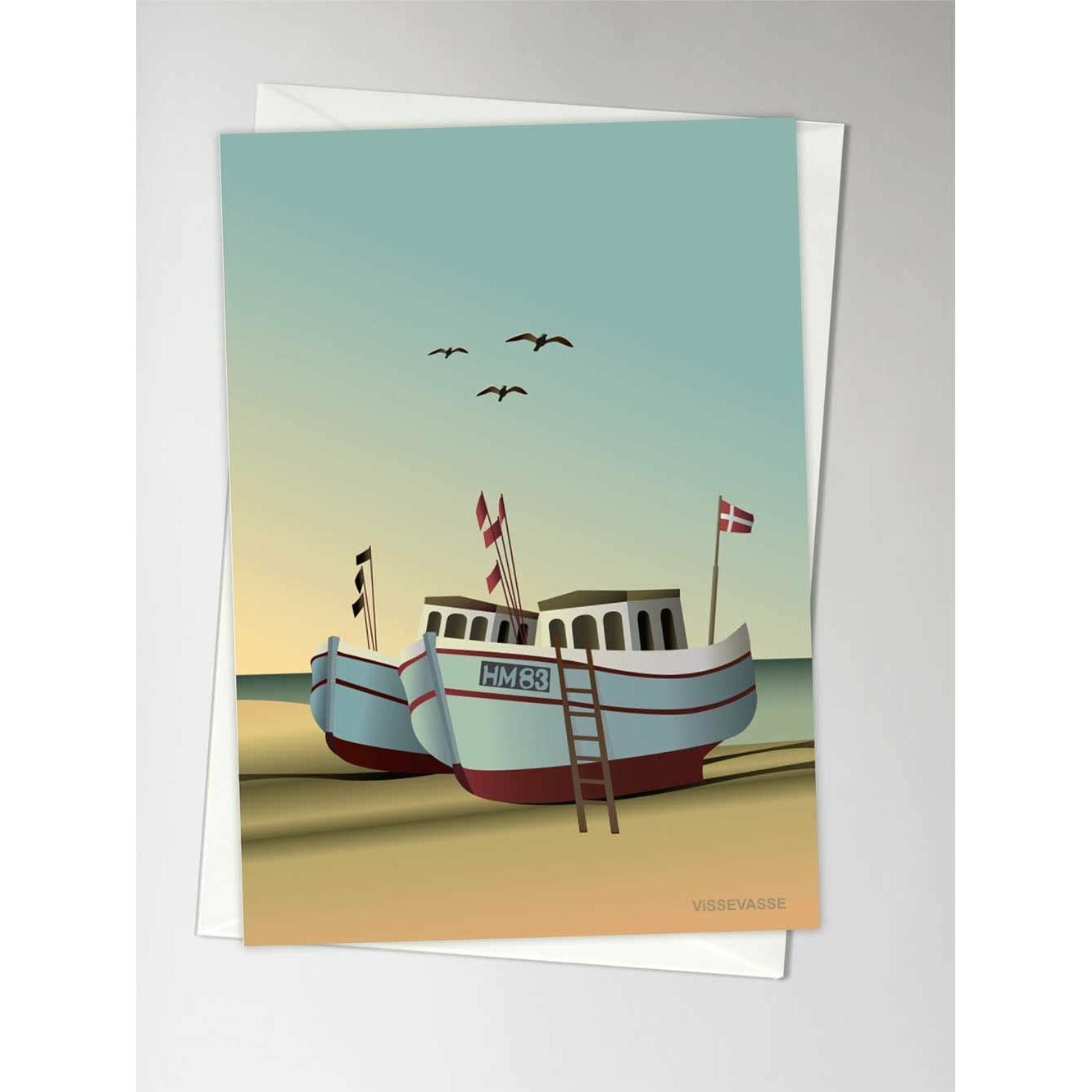 Vissevasse Grußkarte Fischerboote, A6