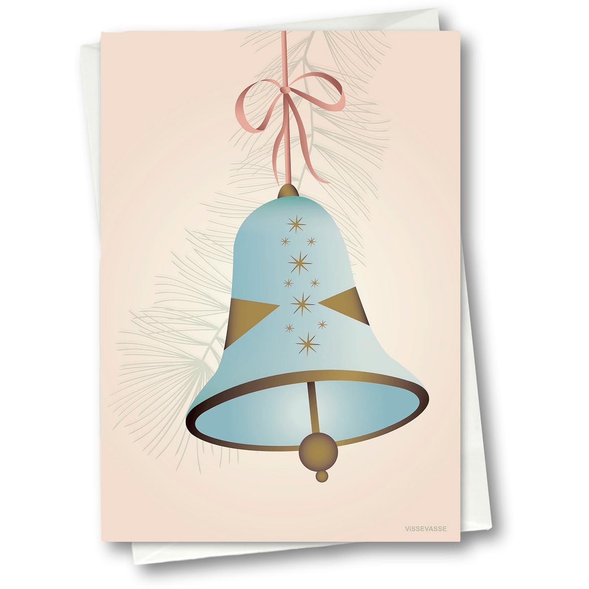 Vissevasse Weihnachtsglocke Grußkarte 15 X21 Cm, Blau