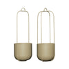 Hübsch Lotus hängende Töpfe Khaki (Set von 2)